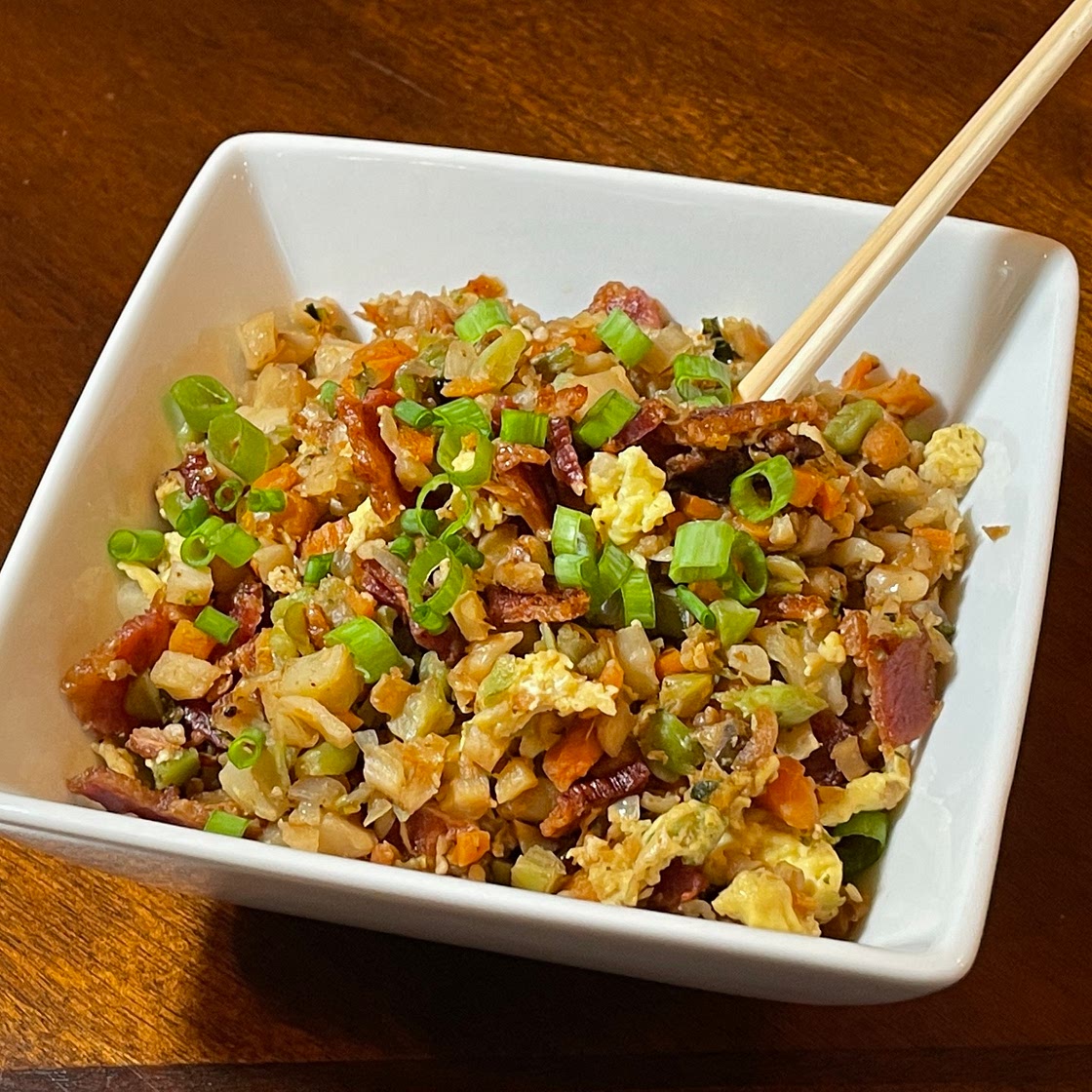 Bacon Fried Cauliflower Rice