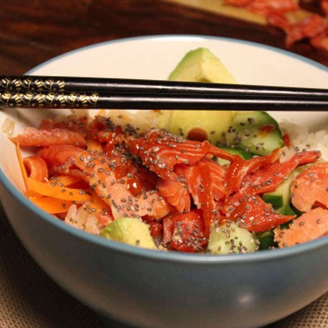Smoked Salmon Sushi Rice Bowls