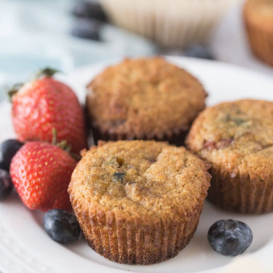 Low Carb Mixed Berry Muffins