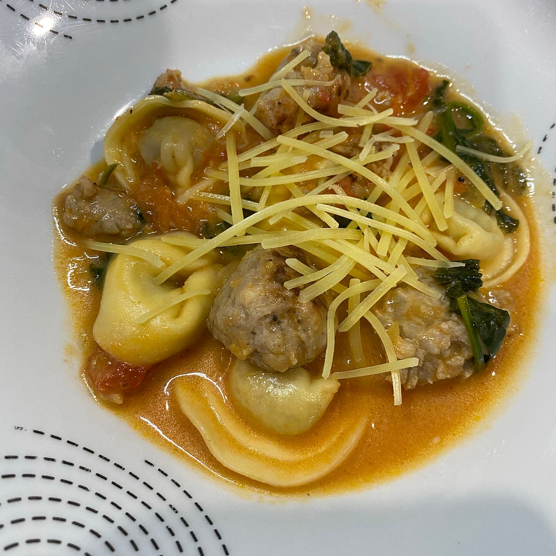 Tortellini Soup with Italian Sausage and Kale