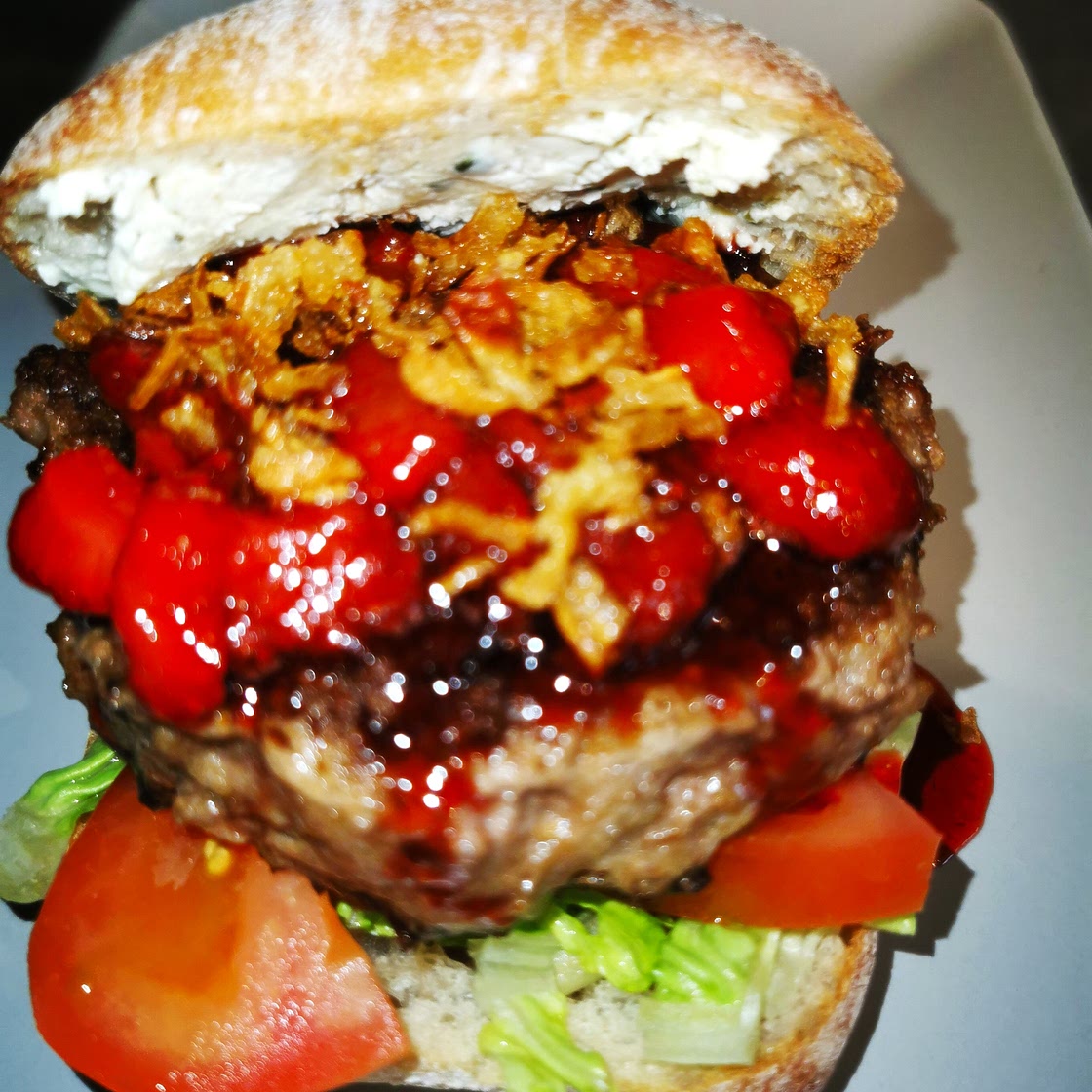 Creamy Boursin And Strawberry Burger