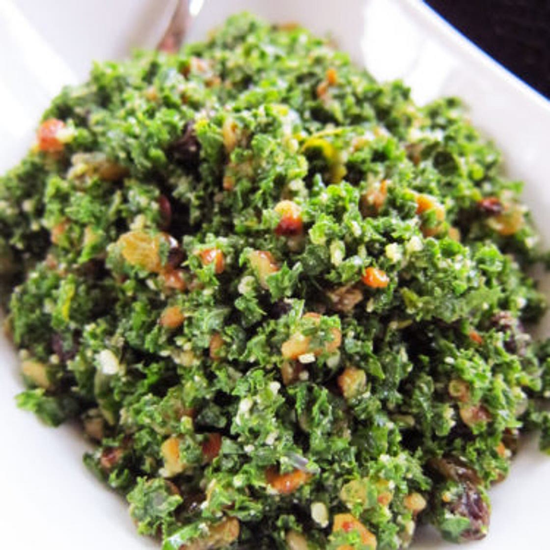 Parmesan Kale Salad with Raisins