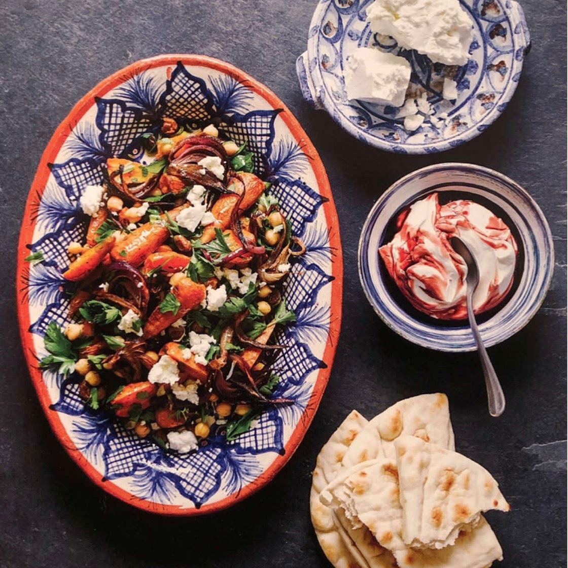 Chickpea Salad with Roasted Carrots