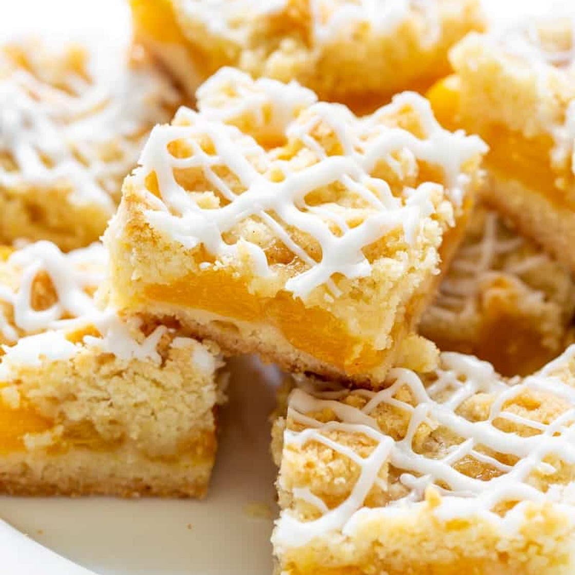 Fresh Layered Peach Crumble Bars