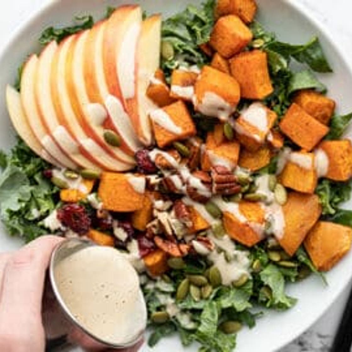 Autumn Kale and Sweet Potato Salad