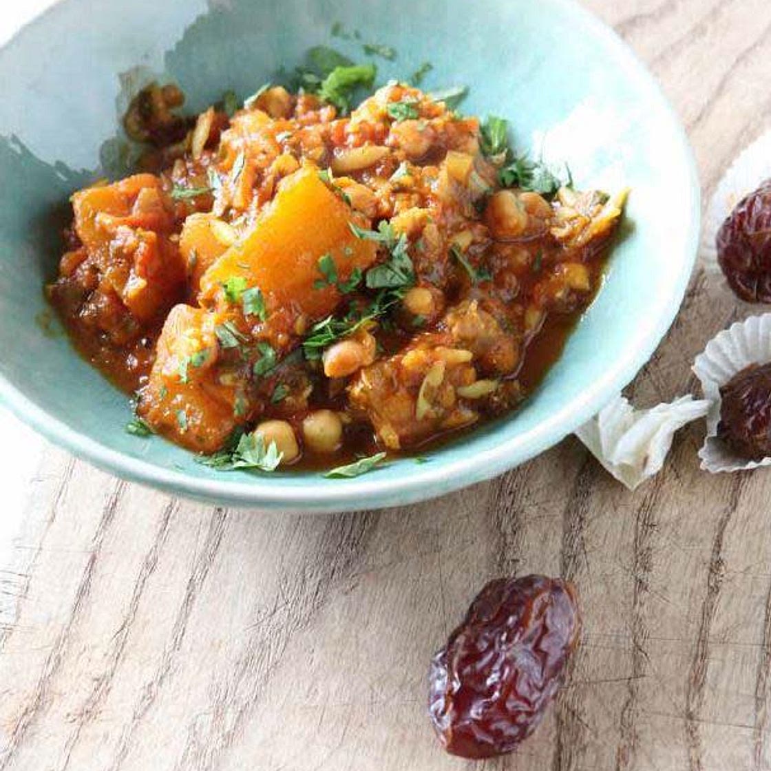 North african squash and chickpea stew