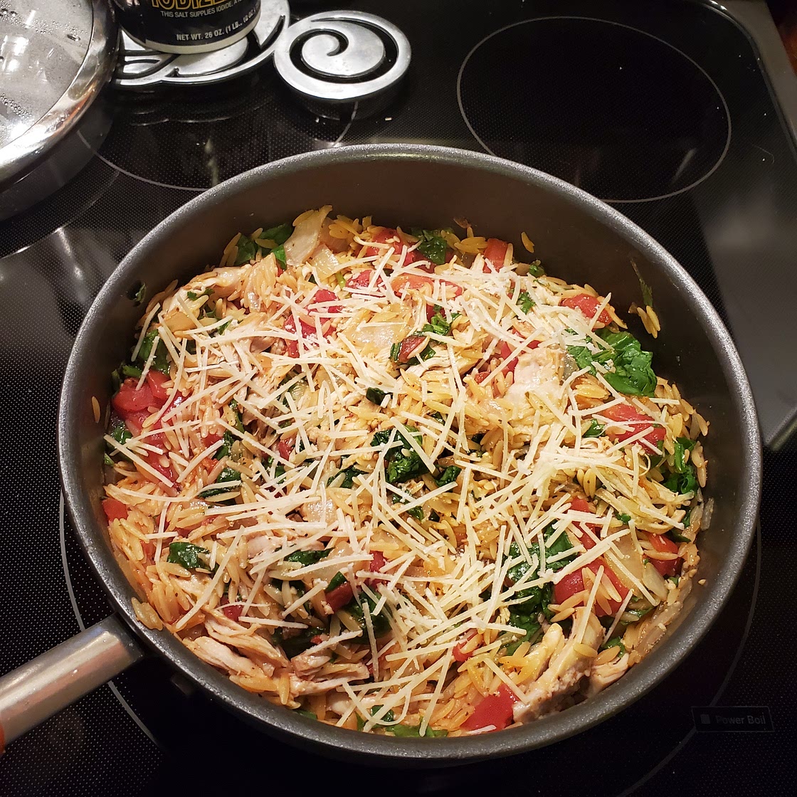 One-Pan Chicken and Spinach Orzo