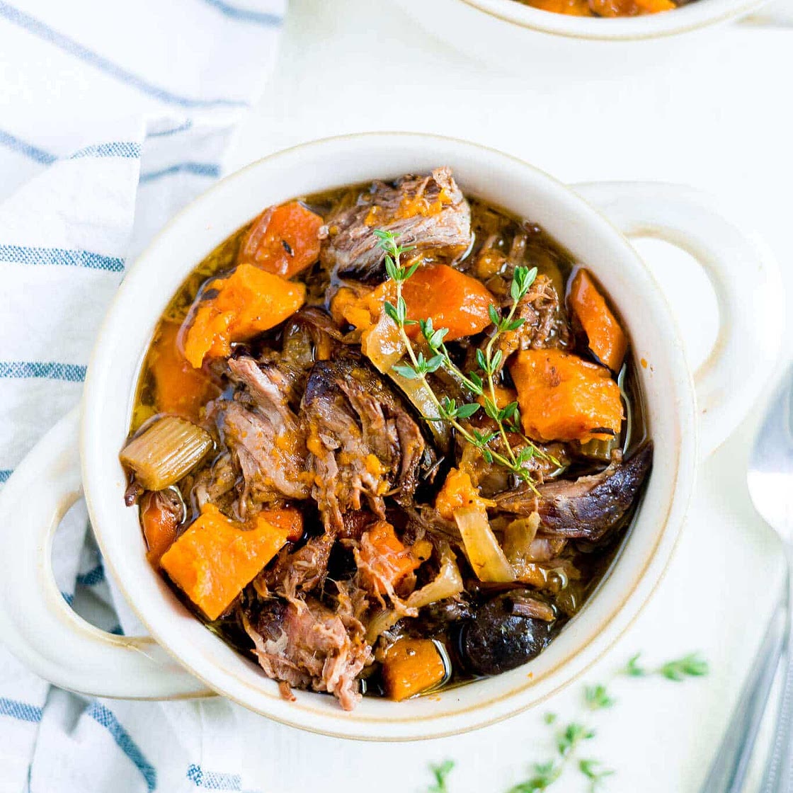 Slow cooker sweet potato beef stew