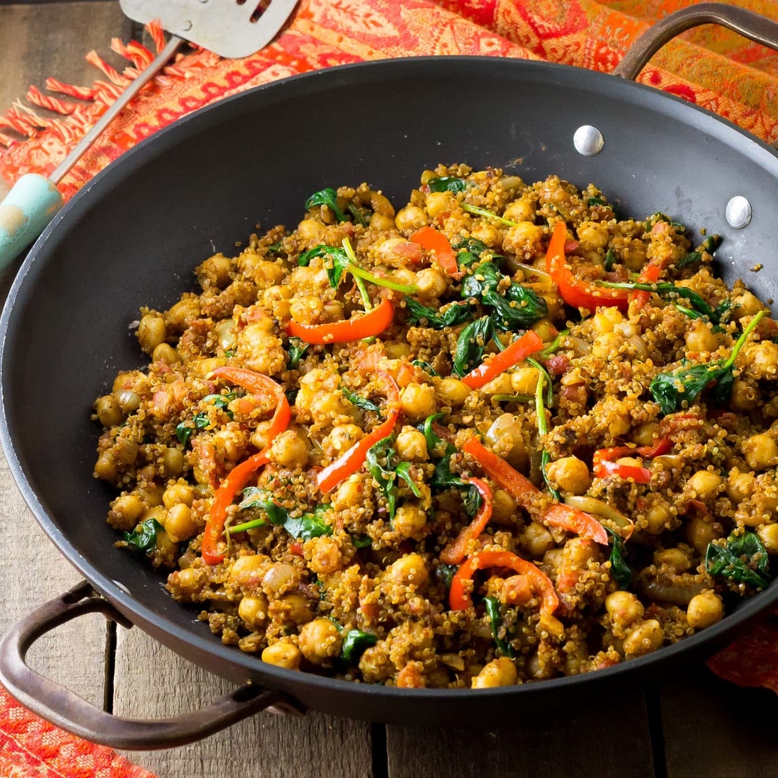 Indian Quinoa and Chickpea Stir Fry