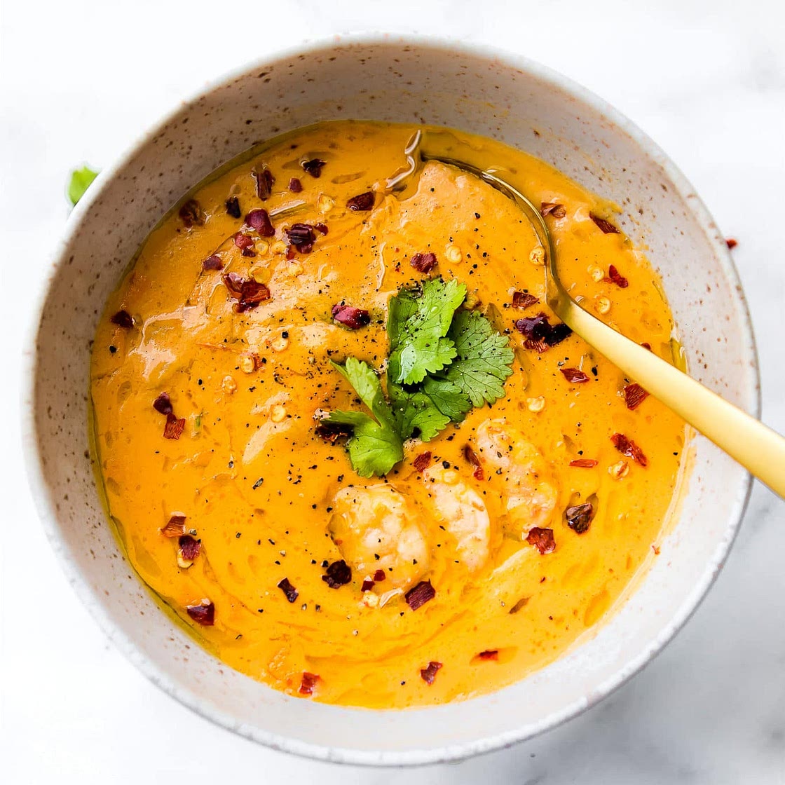 Healing Roasted Red Pepper Shrimp Bisque + VIDEO