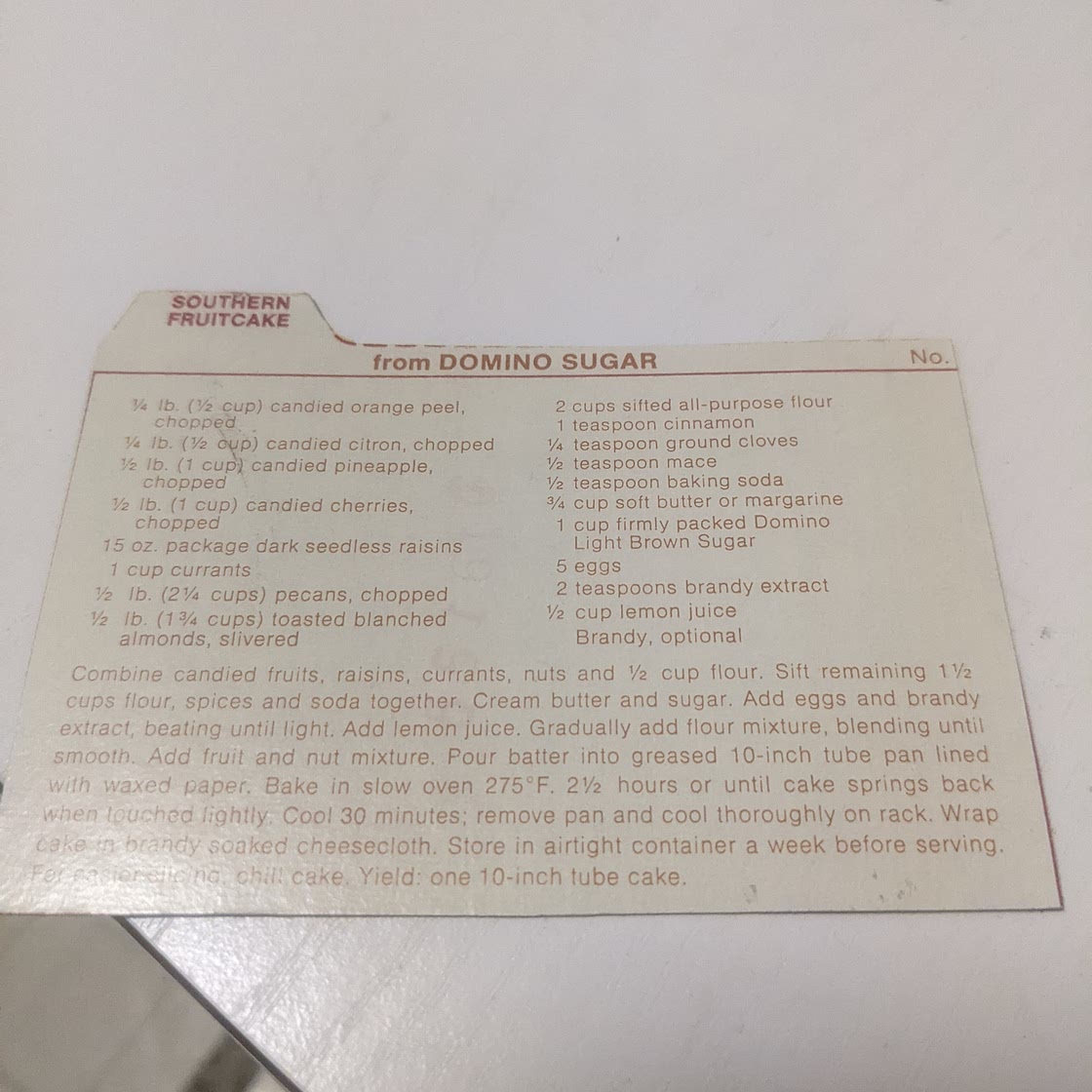 Domino Sugar Southern Fruitcake