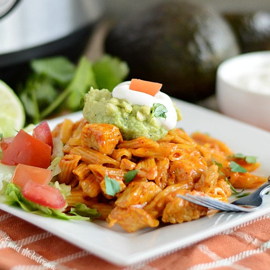 Instant Pot Chicken Enchilada Pasta
