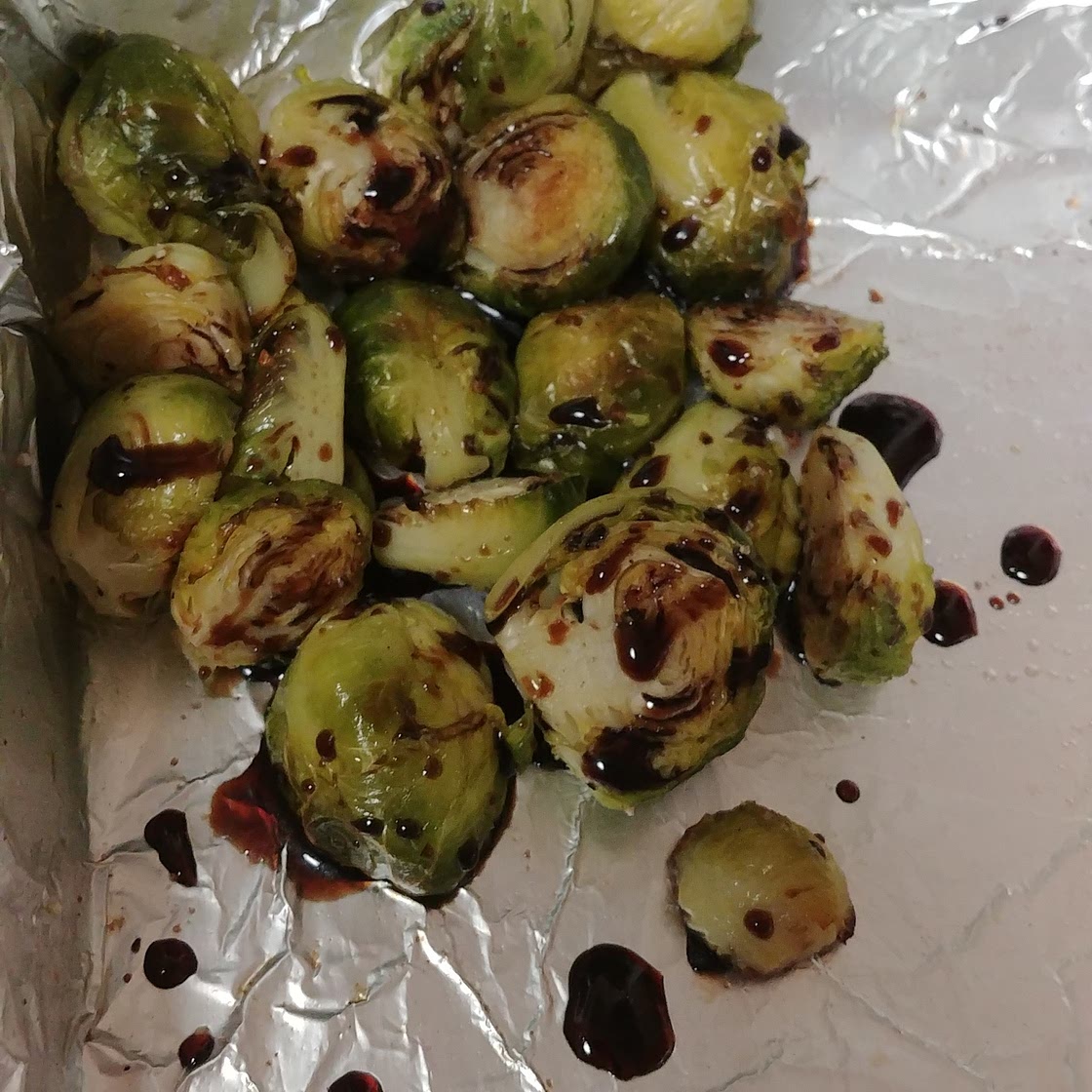 Roasted Brussels with Balsamic Glaze