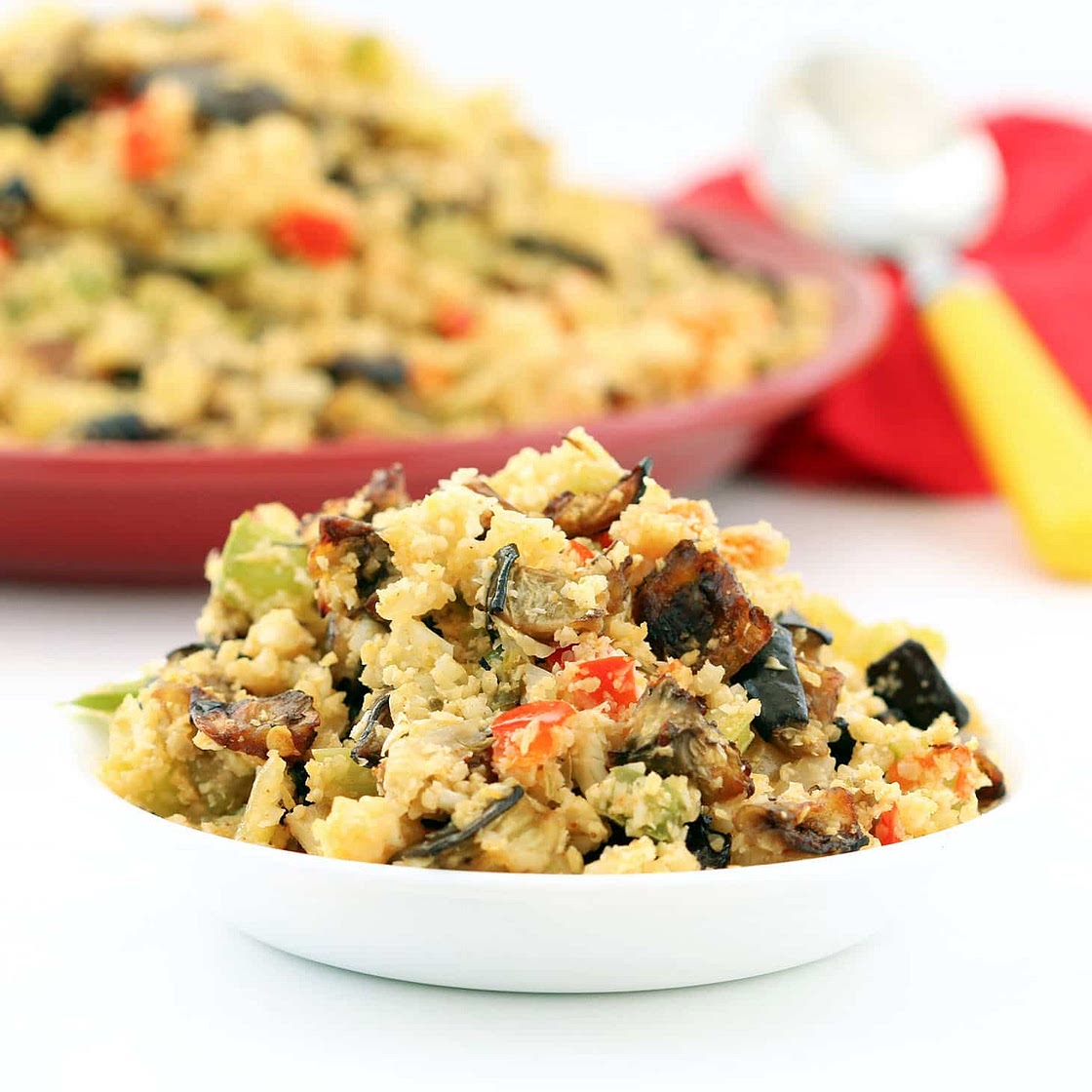 Eggplant Cauliflower Dirty Rice (Gluten-Free, Vegan / Plant-based, Low-carb)