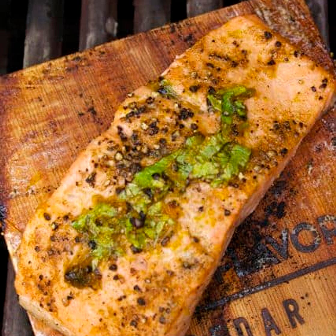 cedar planked salmon