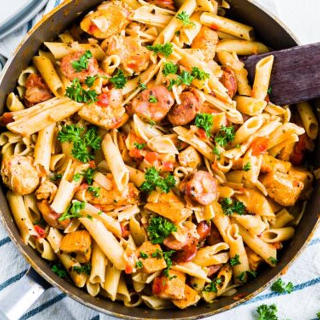 One Pot Creamy Cajun Chicken Pasta [Dairy Free]