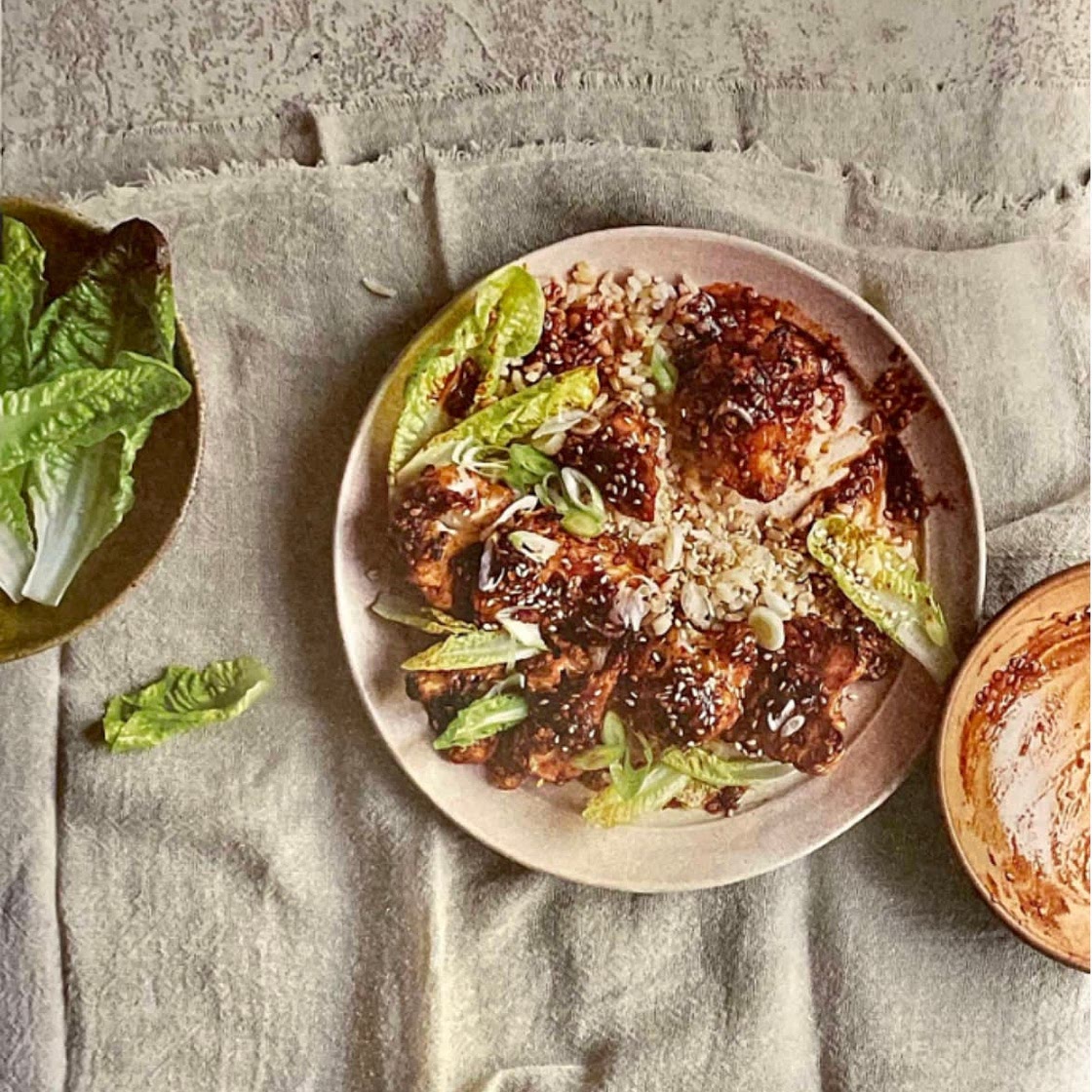 Sticky Sesame-Baked Cauliflower