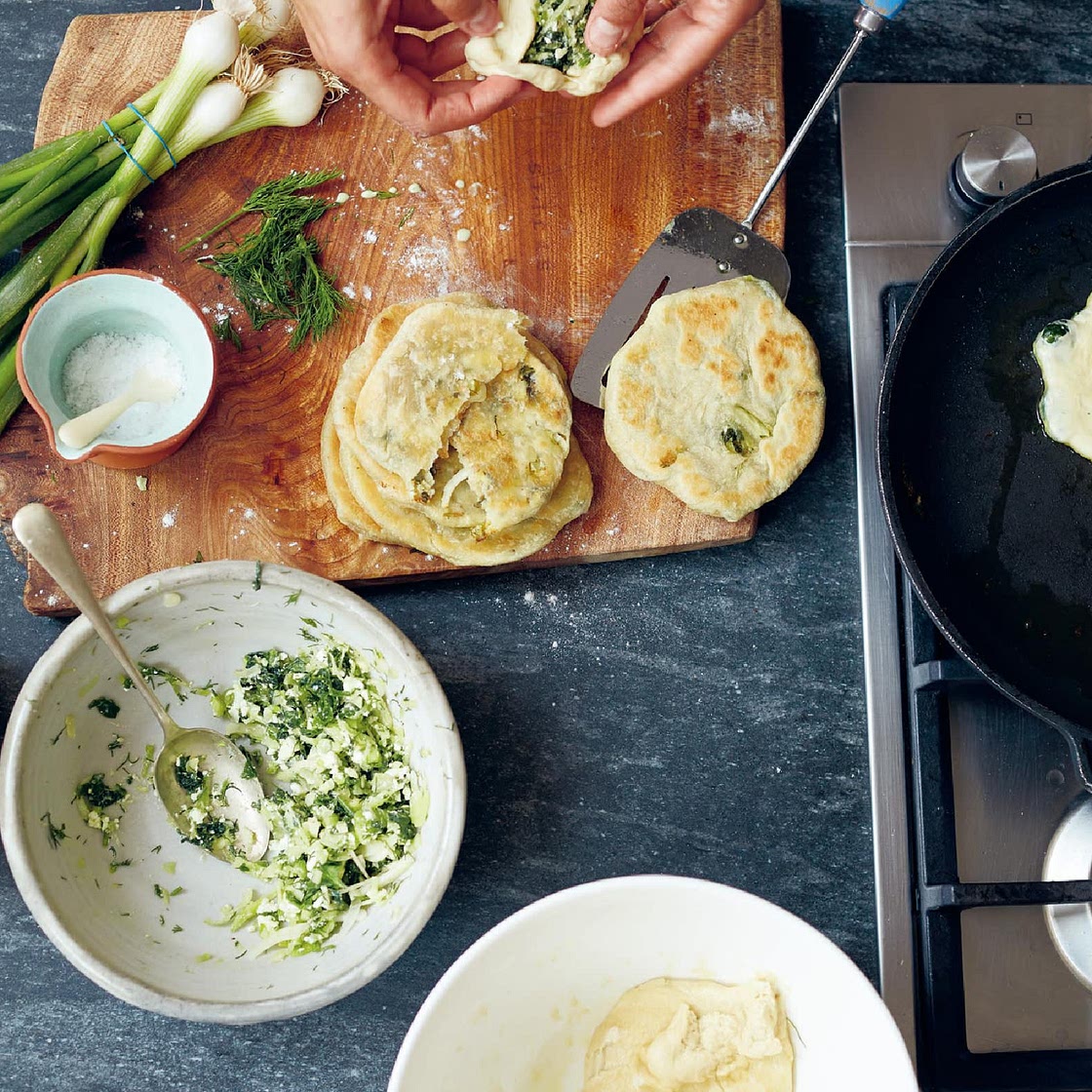 Fennel Stuffed Flatbreads