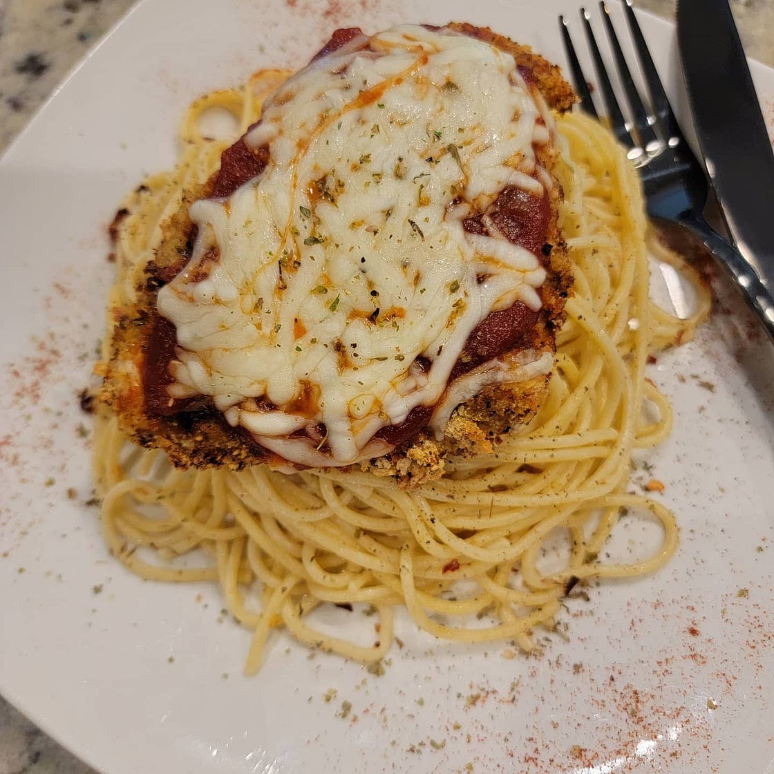Air Fryer WhaaaT? HERBED Crusted Chicken Parmesan