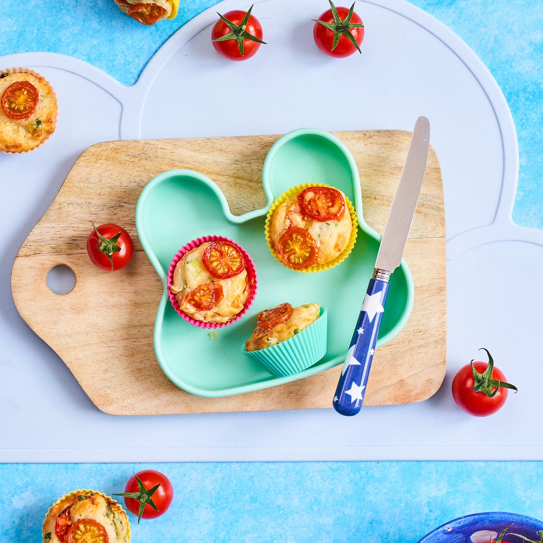 Mini Piccolo Cherry Tomato & Cheese Muffins | Annabel Karmel