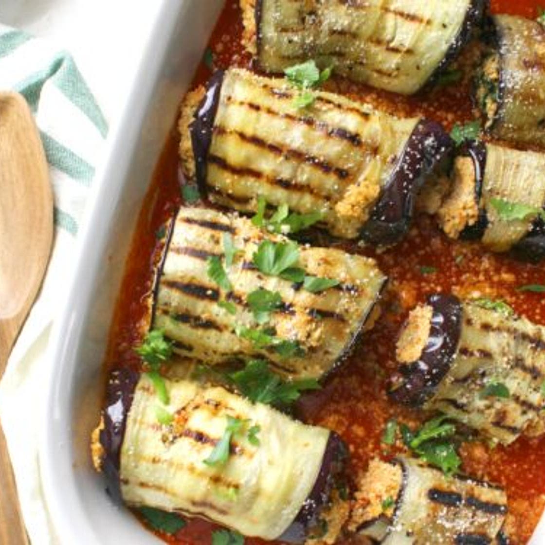 Mediterranean Vegan Eggplant Roll Ups