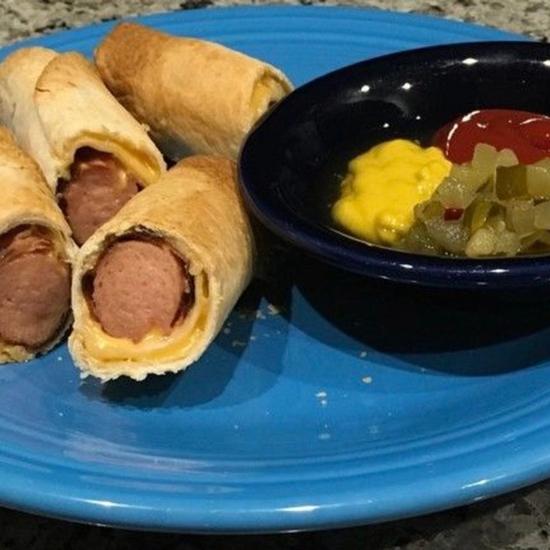 Air Fried Hot Dog and Bean Wrap