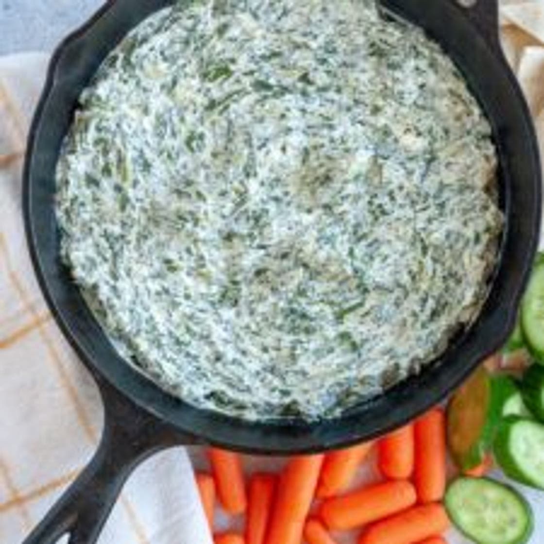 Warm and Creamy Skillet Spinach Dip