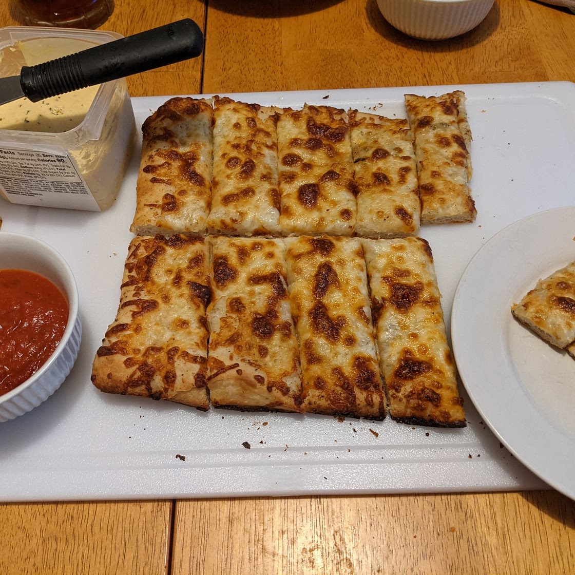 Cheesy Breadsticks Made from Pizza Dough