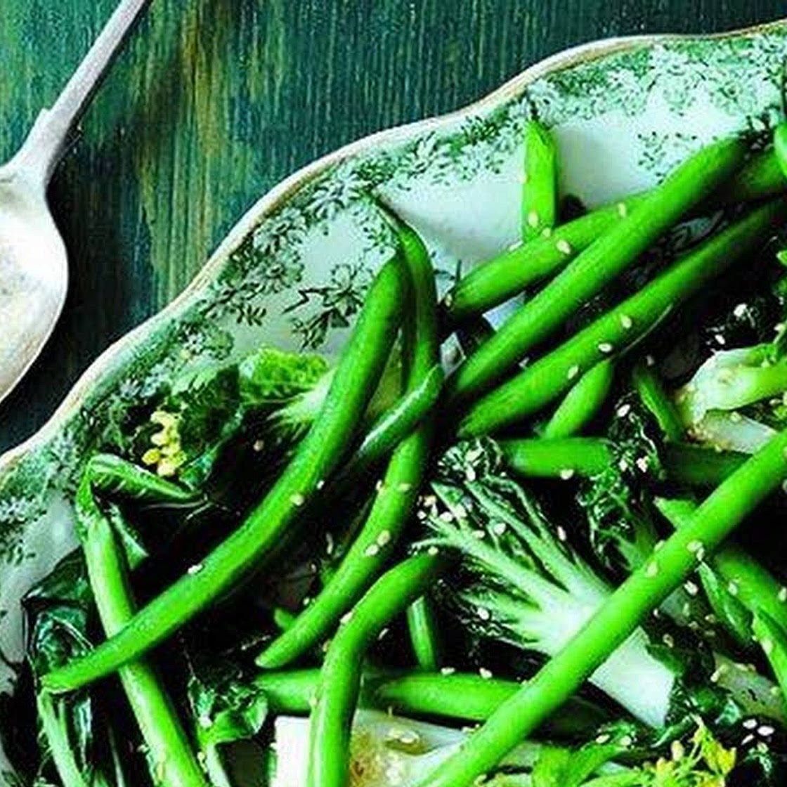 Sesame Green Beans And Bok Choy