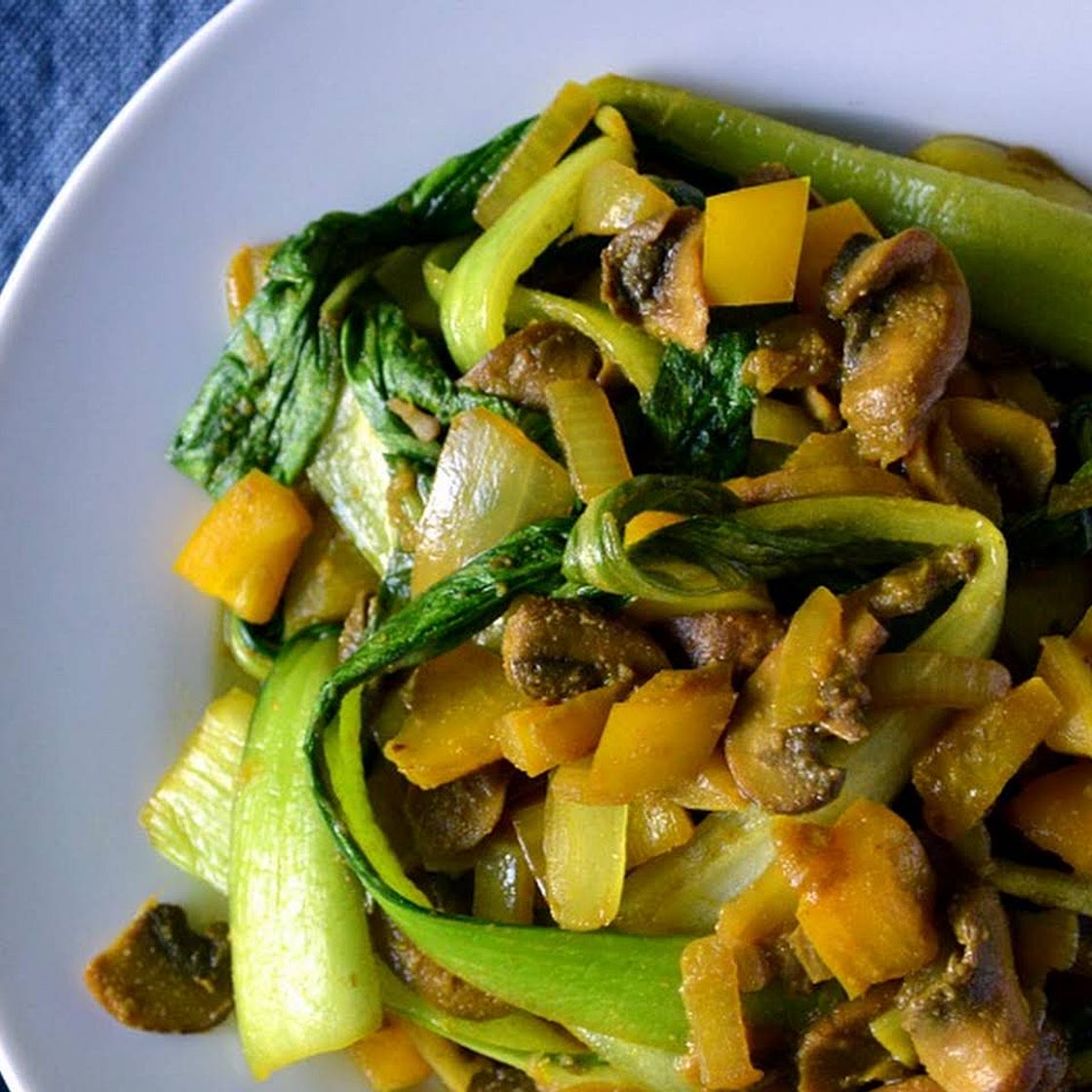 Spiced Mushroom and Bok Choy Stir-Fry