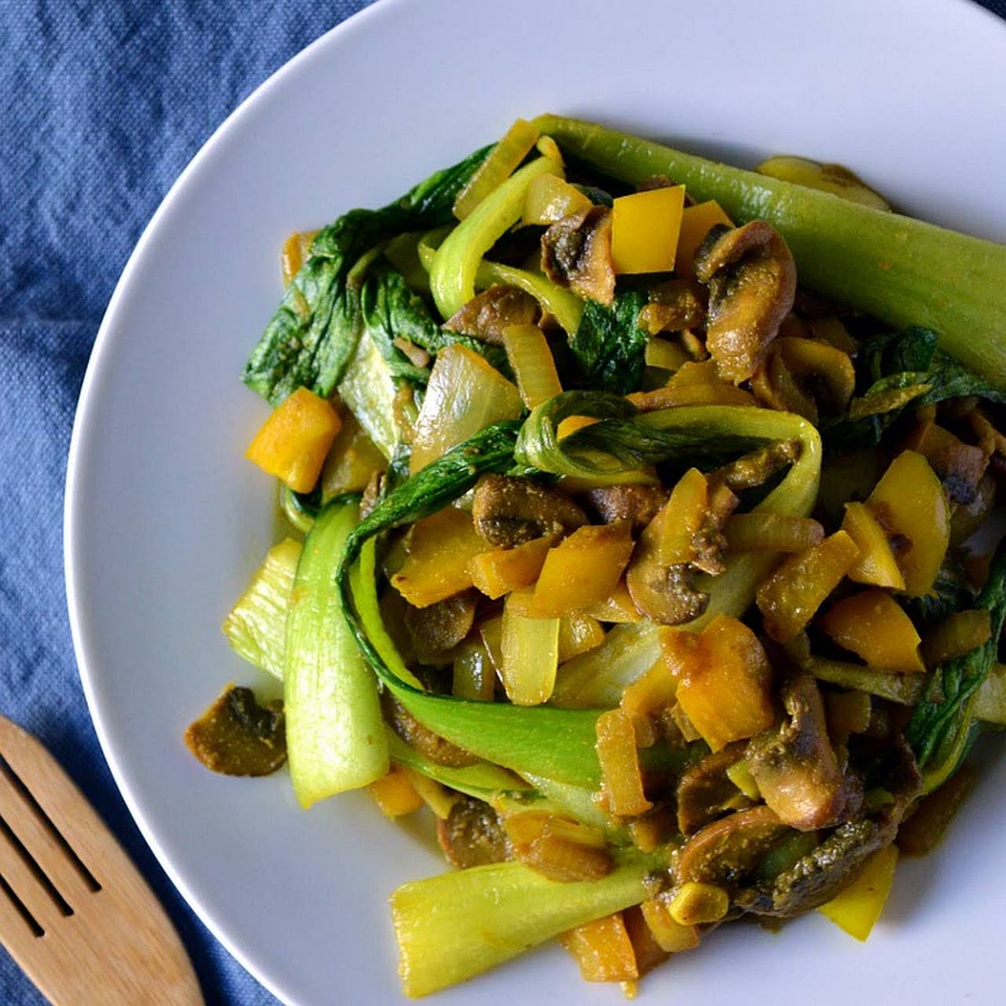 Spiced Mushroom and Bok Choy Stir-Fry