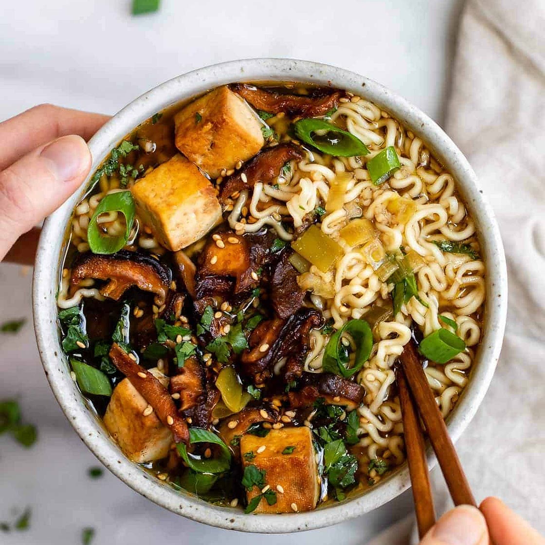 Vegan Ramen Noodles with Shiitake Mushrooms