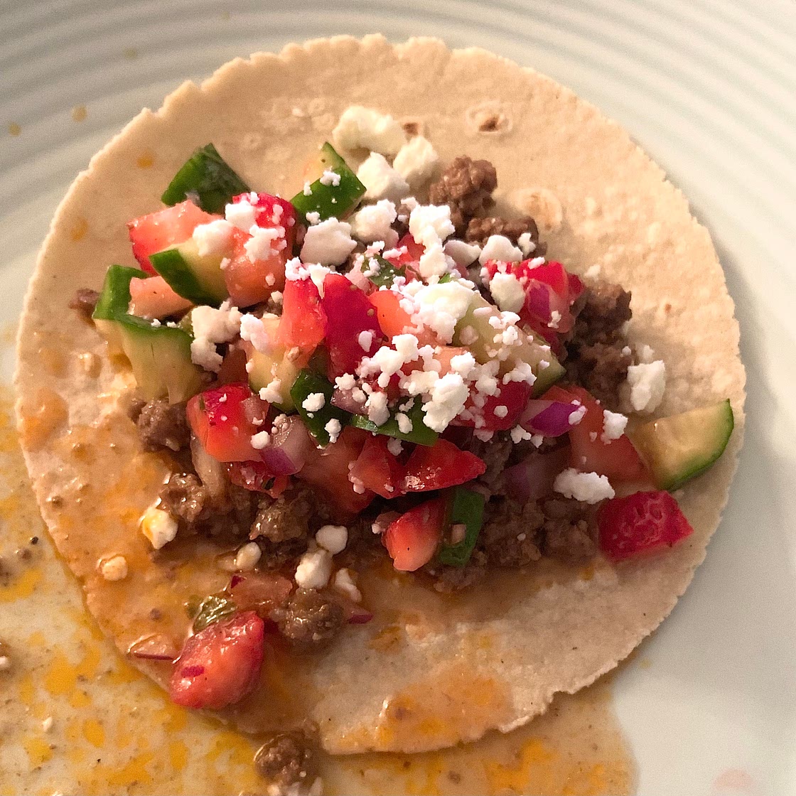 Sesame Beef Tacos with Strawberry Salsa