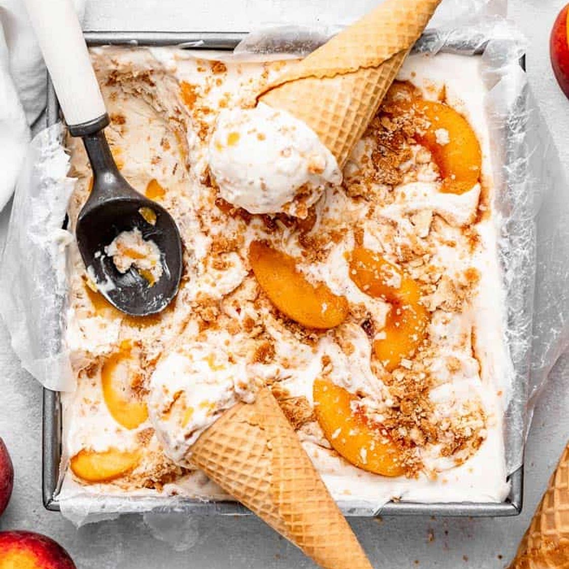 No Churn Peach Pie Ice Cream
