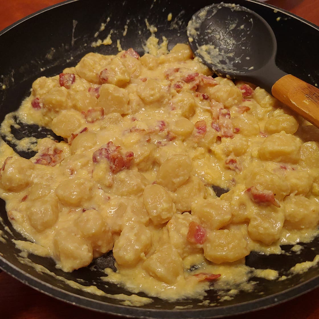 Gnocchi with Bacon Cream Sauce