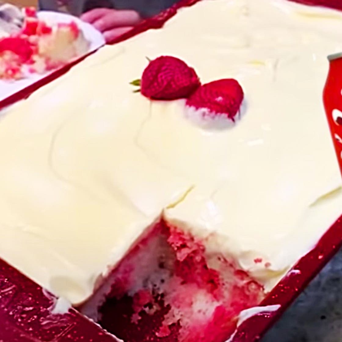 Big Red Texas Poke Cake