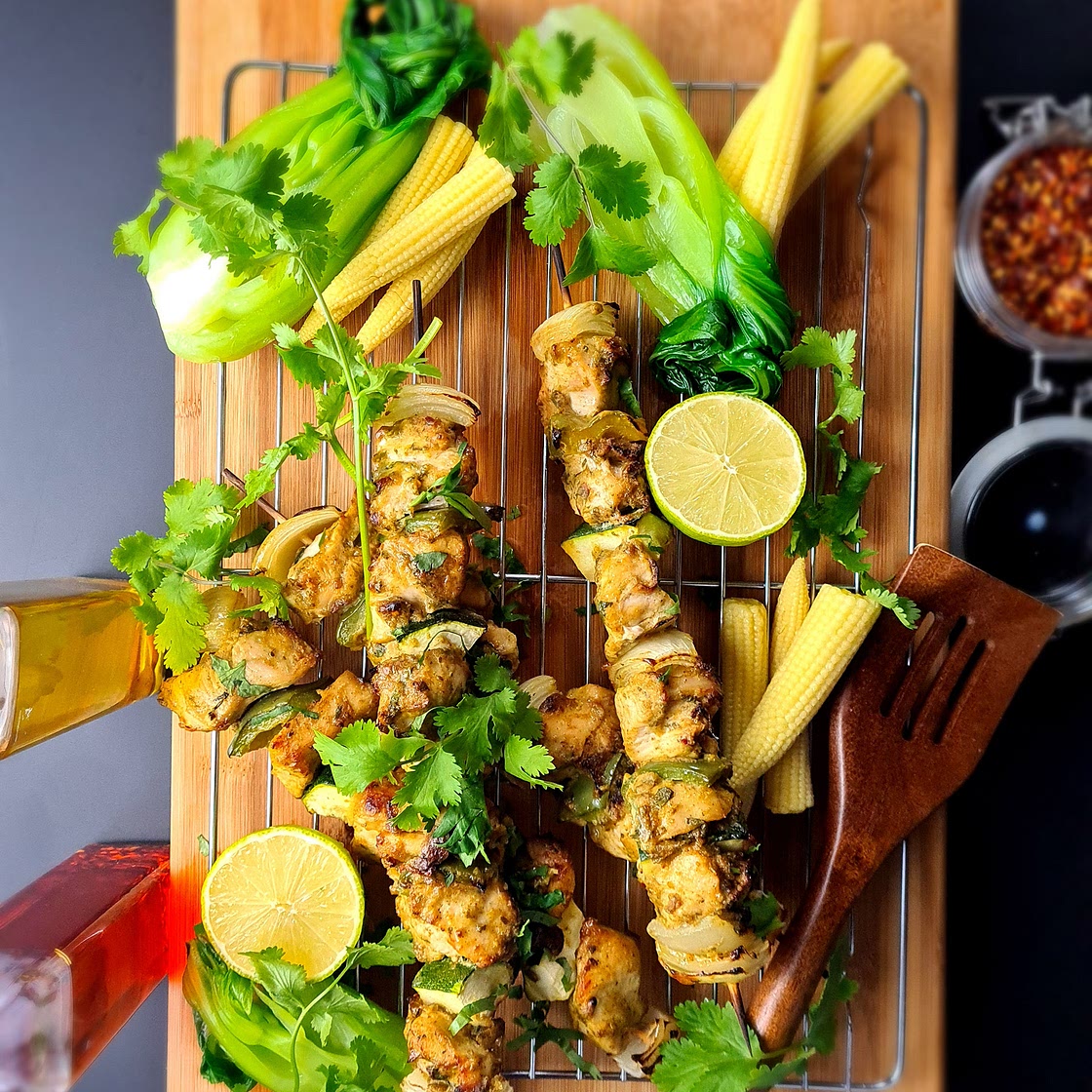 Thai Green Chicken and Courgette Kebabs by Pureety