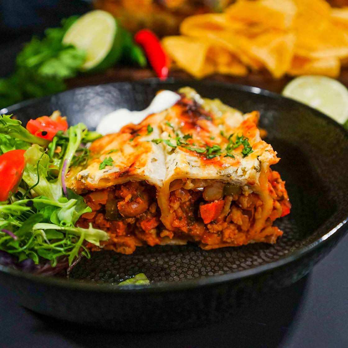Mexican Spiced Pork and Chorizo Enchiladas by Pureety