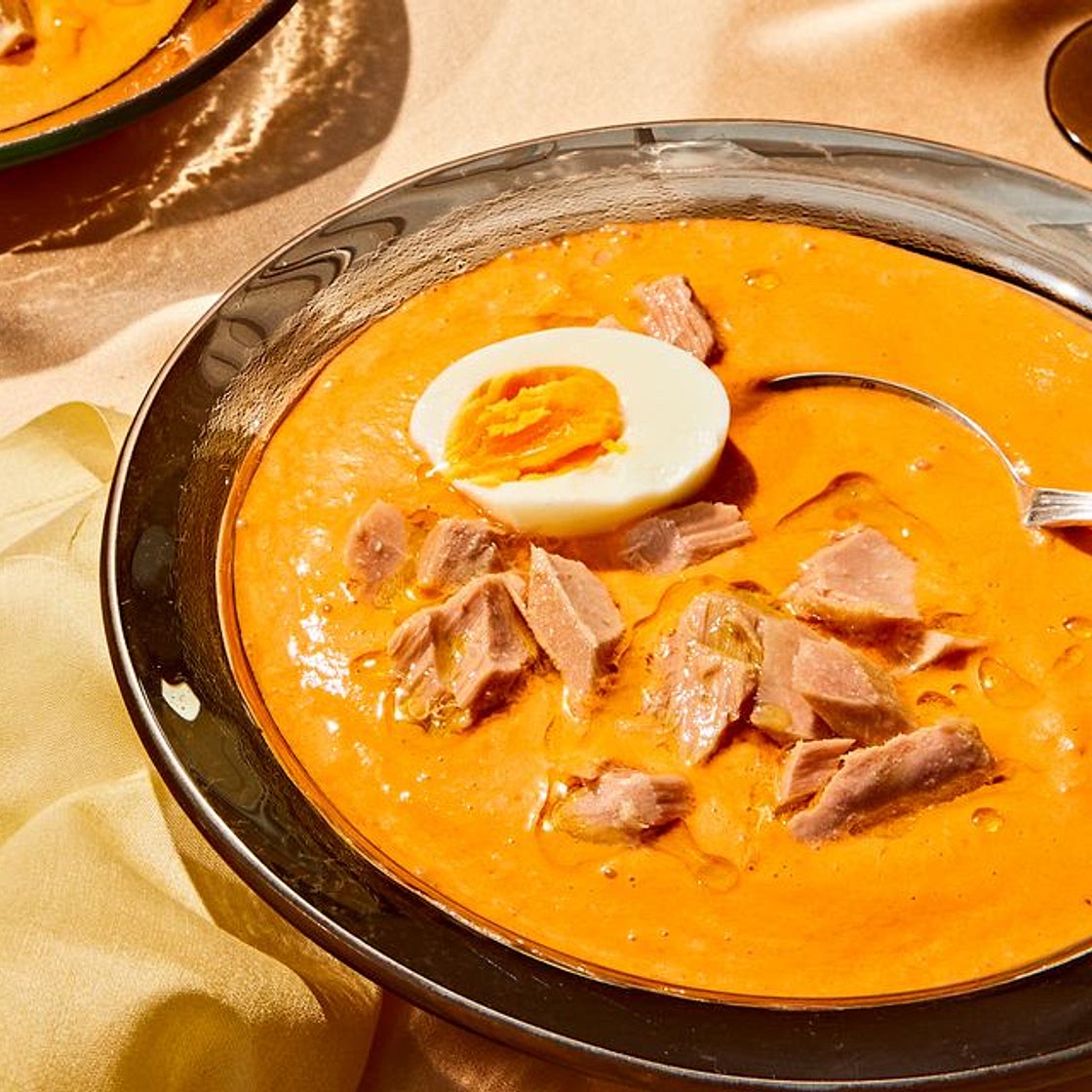 Chilled Tomato Soup With Preserved Tuna and Hard-Boiled Egg