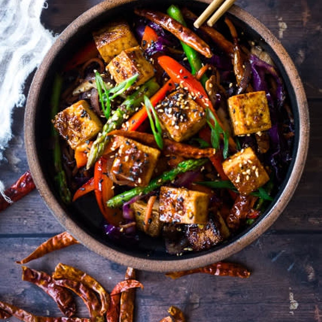 SZECHUAN TOFU AND VEGGIES