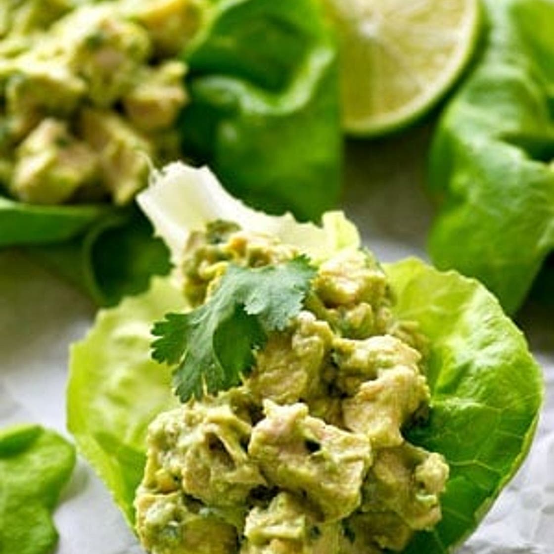 Avocado Chicken Salad Lettuce Wraps