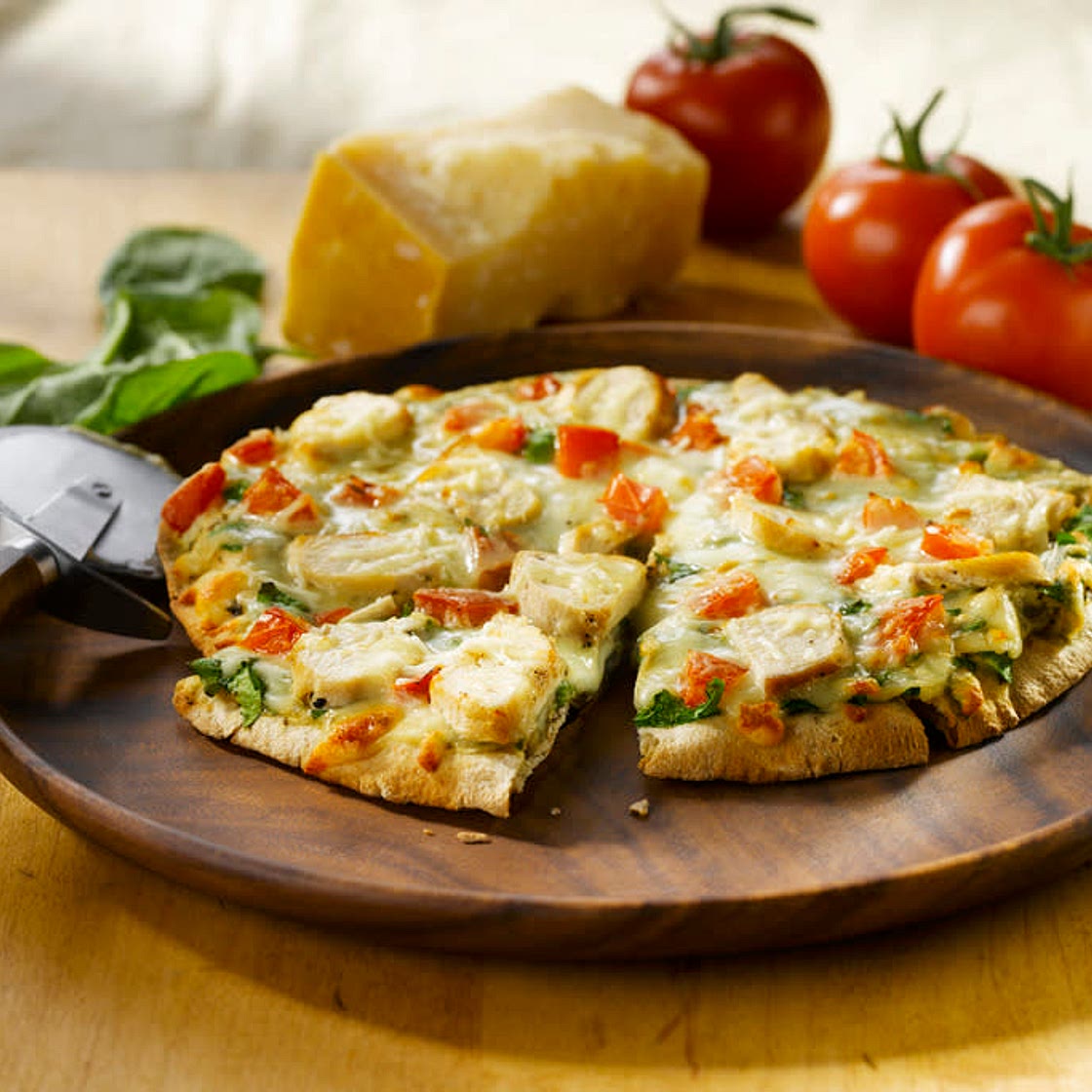 Chicken Spinach Pita Pizza