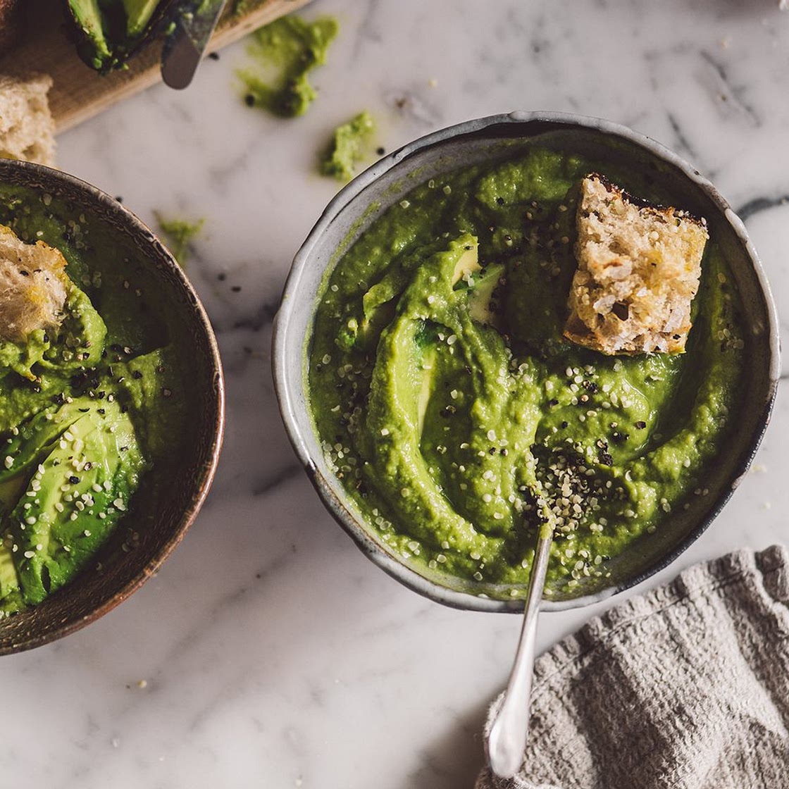 Chilled pea soup