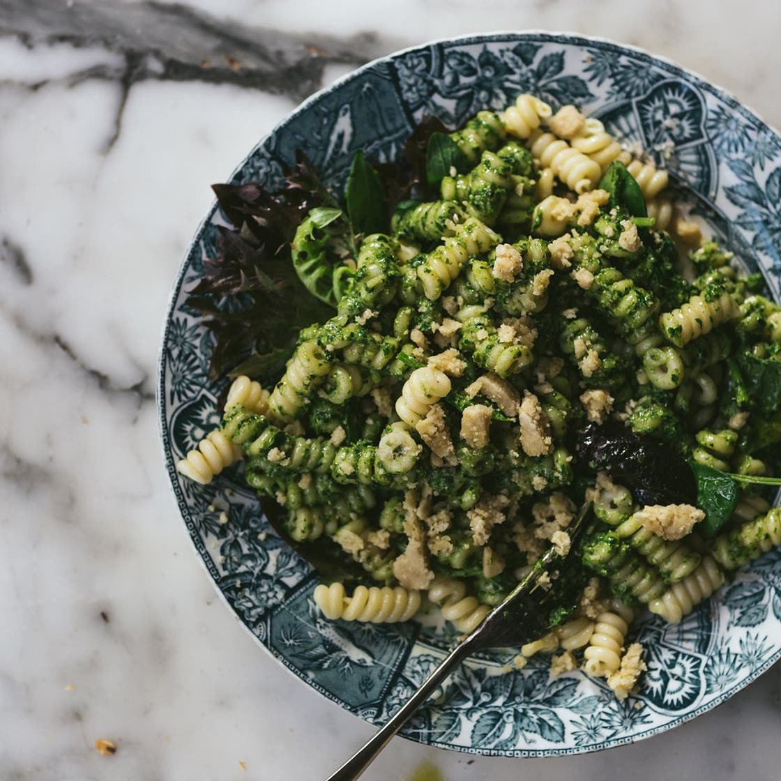 Vegan hemp seed basil pesto
