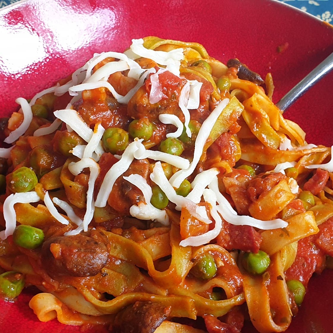 Mushroom and Pancetta tomato pasta