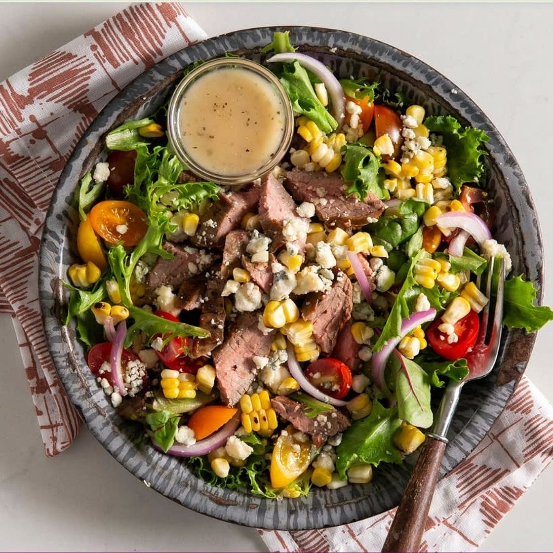 Grilled Corn and Gorgonzola Steak Bowls