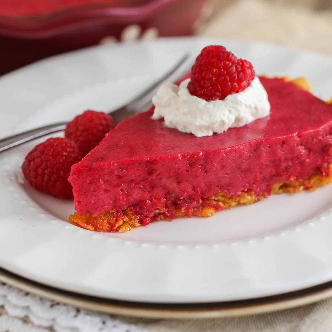 No Bake Royal Raspberry Pie