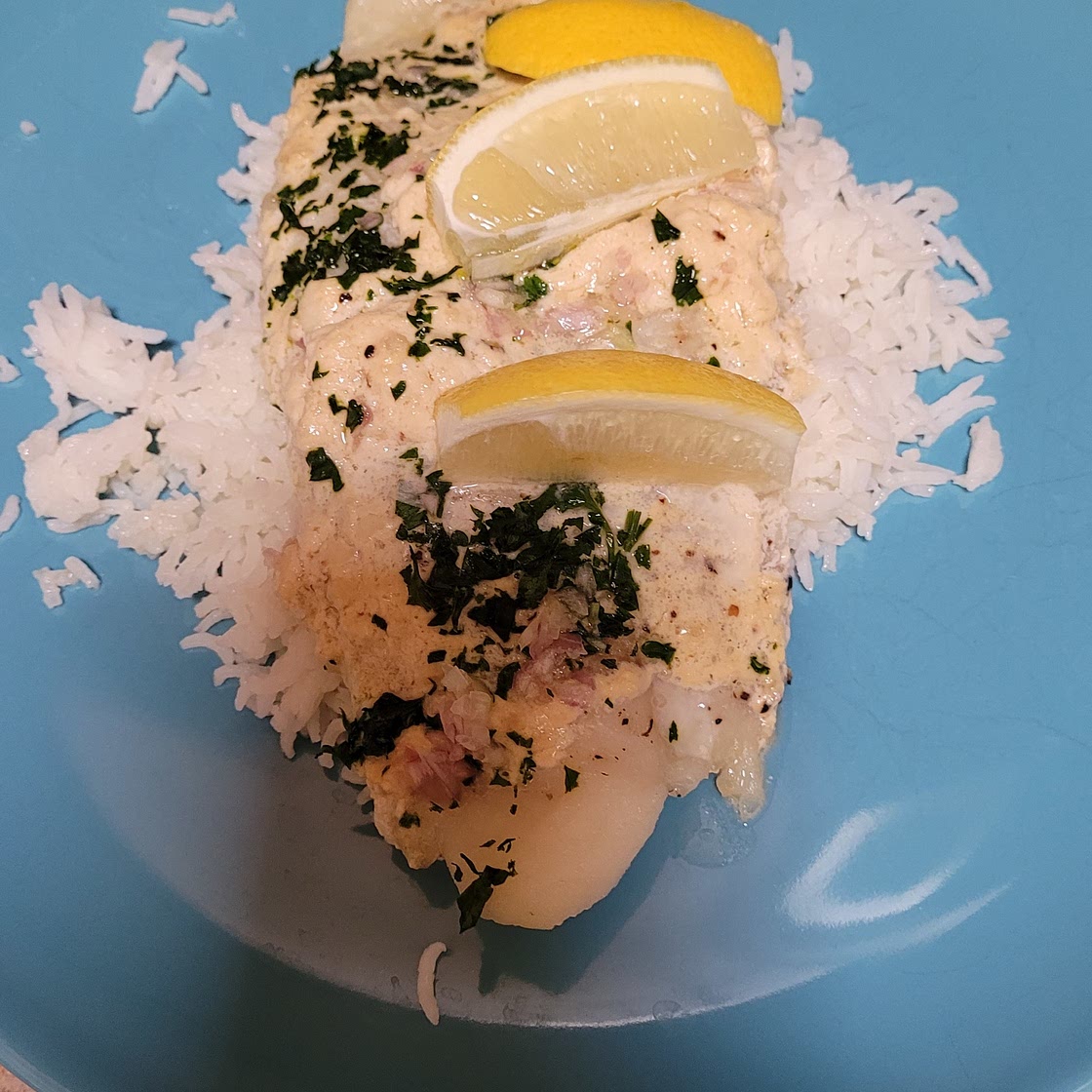 Baked Fish with Lemon Cream Sauce (One Baking Dish!)