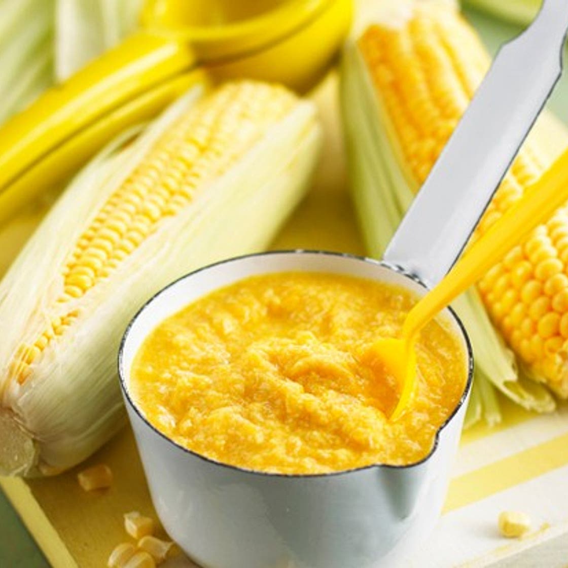 Annabel Karmel’s potato, carrot and sweetcorn puree