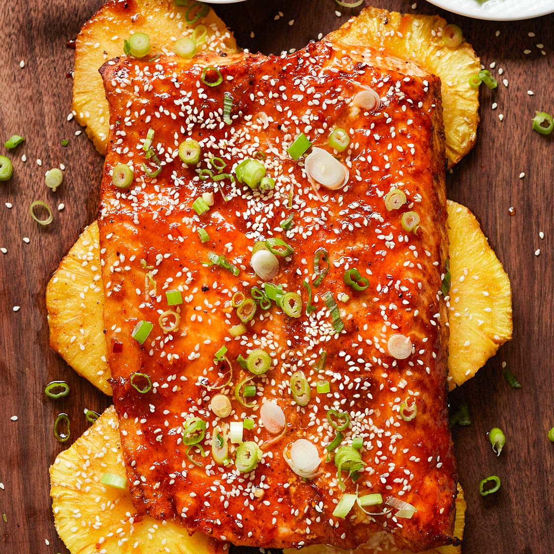 Grilled Sweet Thai Chile Pineapple Salmon